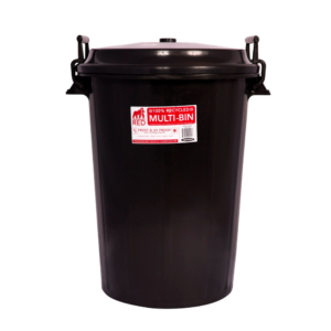 cubo de basura negro de 100l con tapa